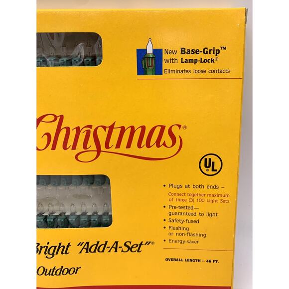 New Vtg 1991 Kodak Color Of Christmas 100 White Lights Extra Bright 46ft NOS - Picture 3 of 4